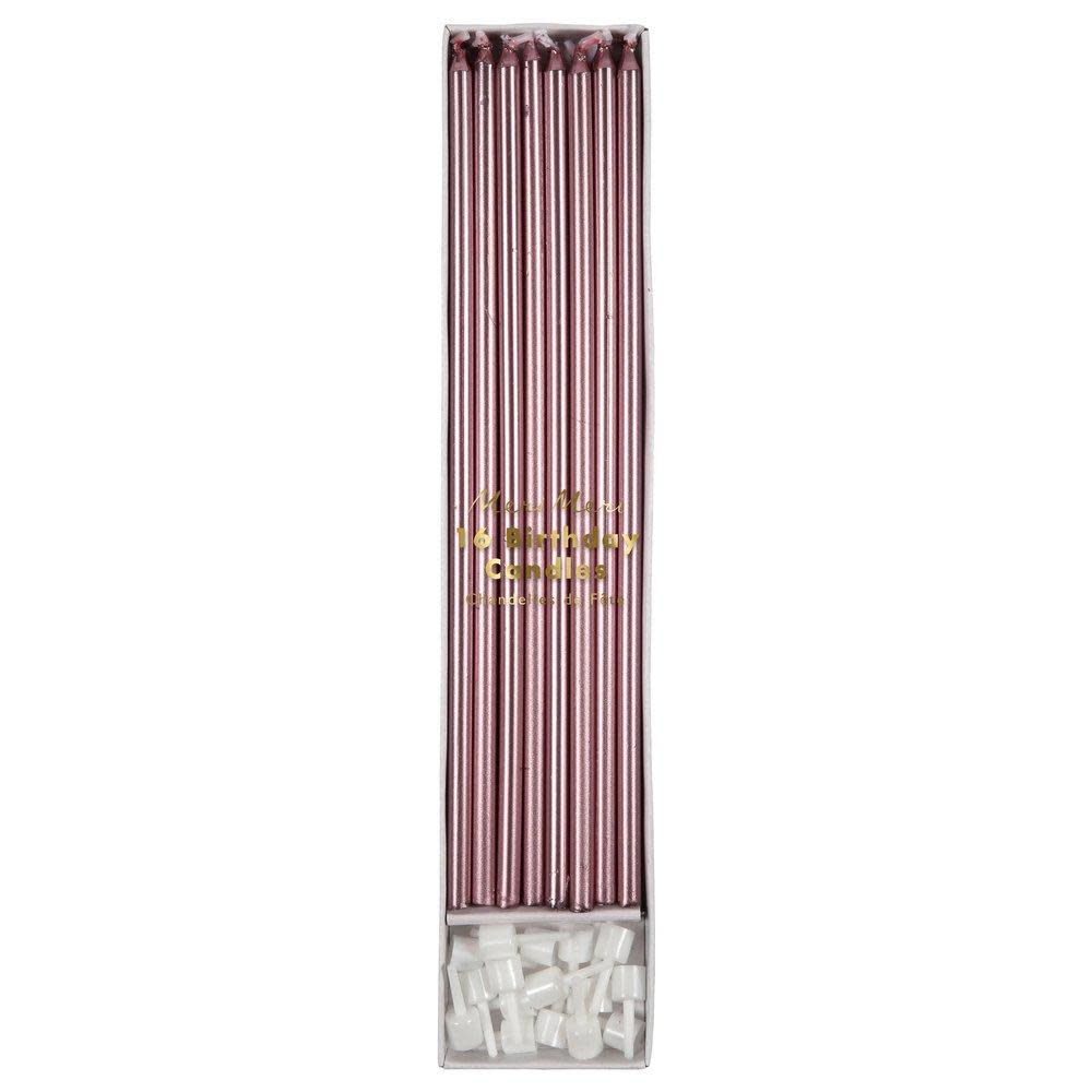 Metallic Pink Long Candles