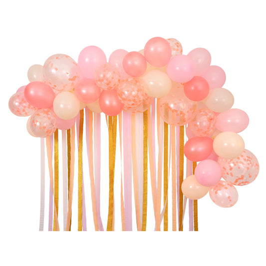 Pink Balloon Arch & Streamer Garland (x 50 balloons)
