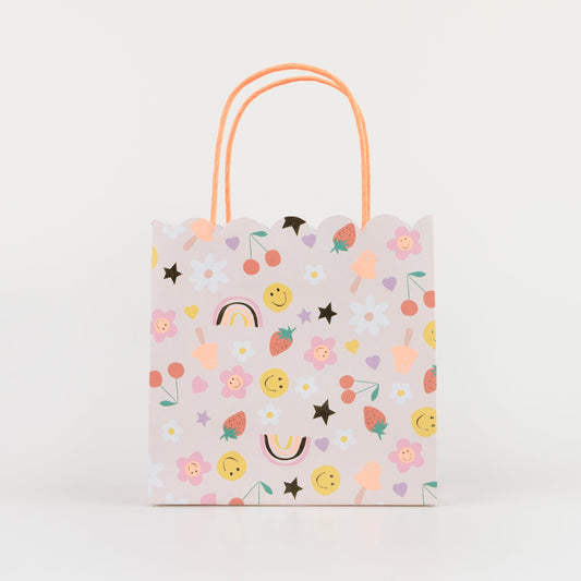Happy Face Icons Party Bags, Pack of 8