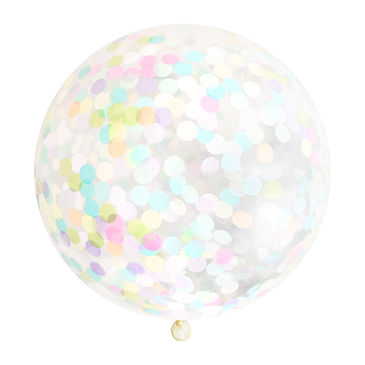 Jumbo Confetti Balloon - Pastel Rainbow